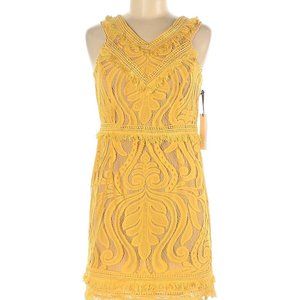 Ryse the Label Yellow lace Ruffled Mini Dress Size 2